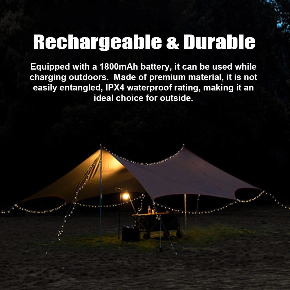 OUTDOOR PORTABLE STOW-ABLE STRING LIGHT