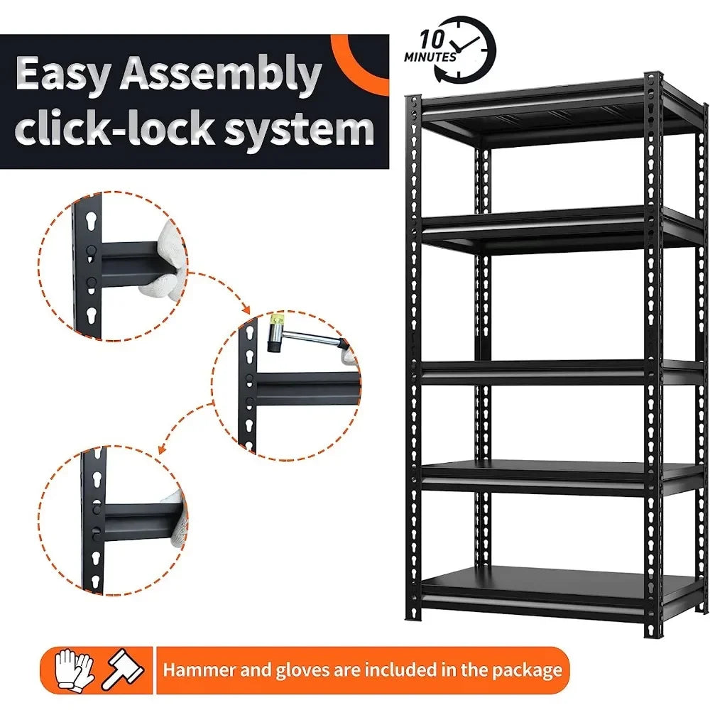 HEAVY DUTY GARAGE SHELVING (black)